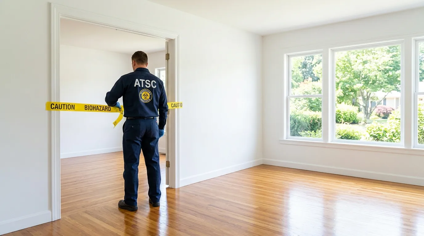 Certified biohazard cleanup crew performing Trauma Scene Cleanup in Laurel Hill